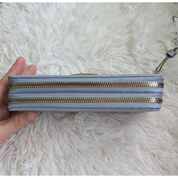 Laundry by Shelli Segal, Double Zip Long Wallet, Grey Blue, NWT Retail $58 - Picture 6 of 10